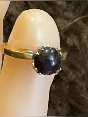 10k. GF-STER; gold filled/toned plated on to sterling and black onyx size 5 ring